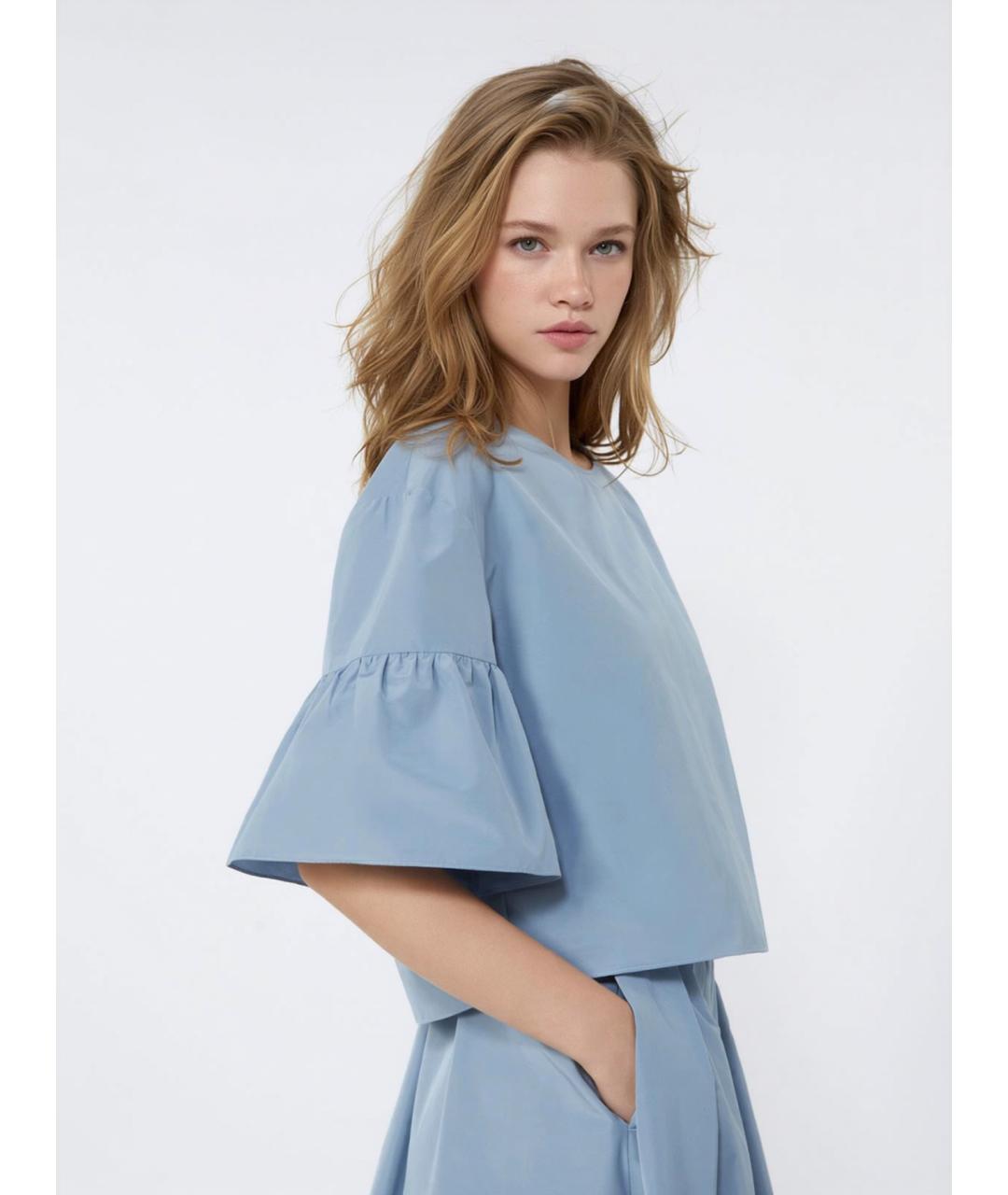 WEEKEND MAX MARA Голубая полиэстеровая блузы, фото 5