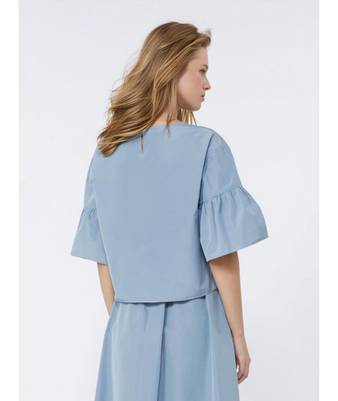 WEEKEND MAX MARA Голубая полиэстеровая блузы, фото 4