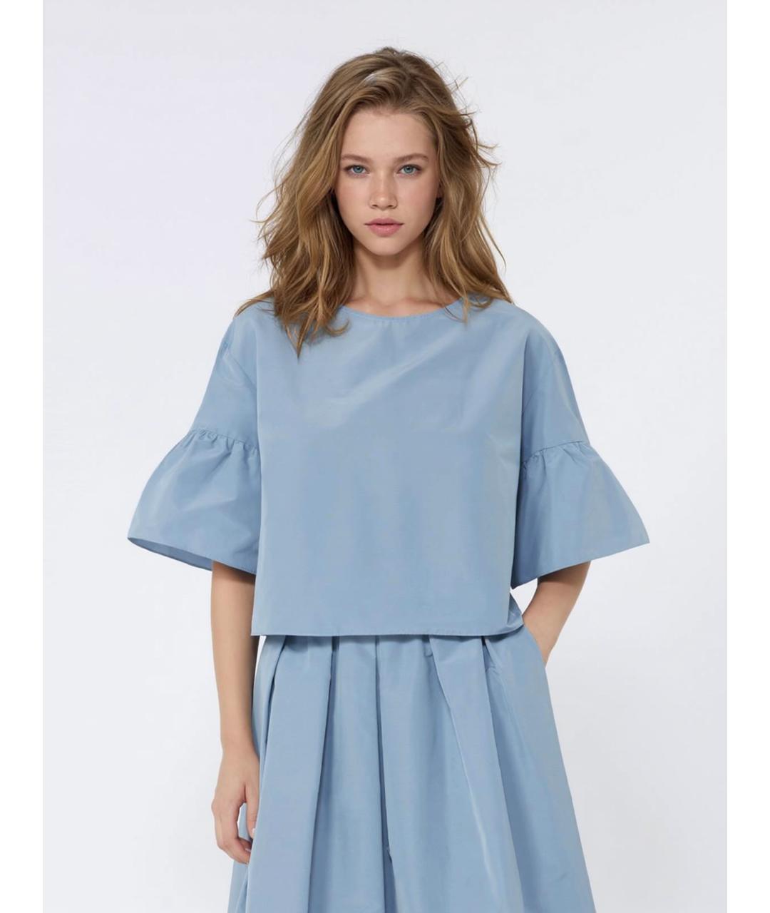 WEEKEND MAX MARA Голубая полиэстеровая блузы, фото 3