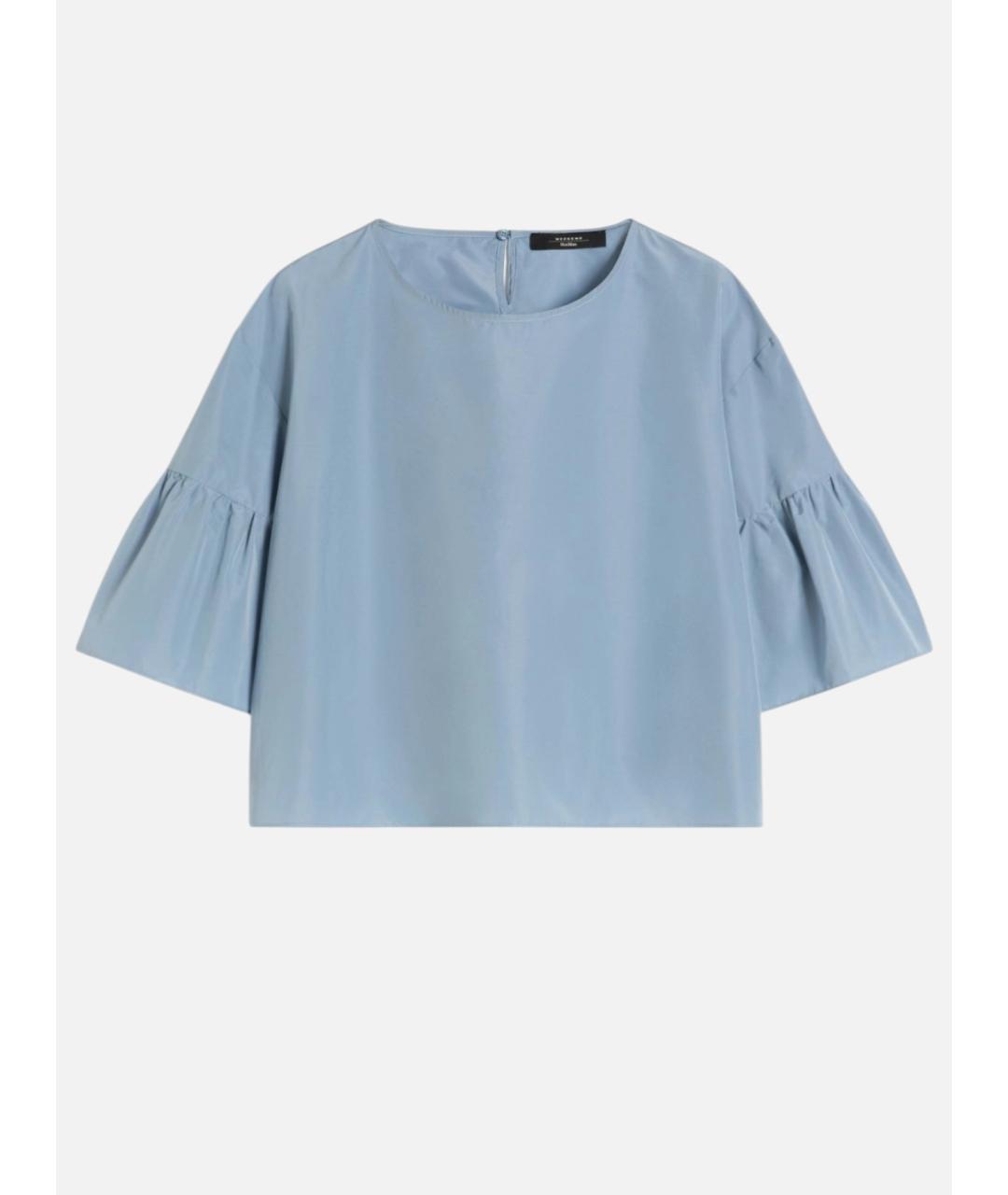 WEEKEND MAX MARA Голубая полиэстеровая блузы, фото 6