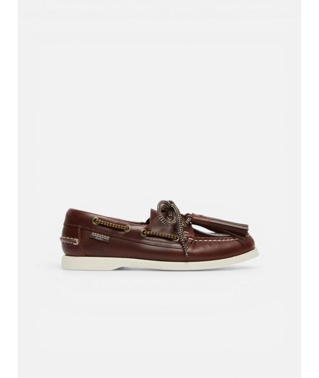 WEEKEND MAX MARA Коричневые кожаные лоферы, фото 7