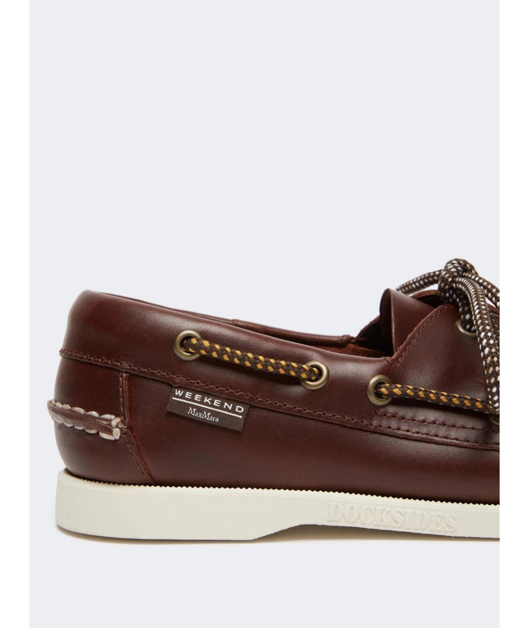 WEEKEND MAX MARA Коричневые кожаные лоферы, фото 6