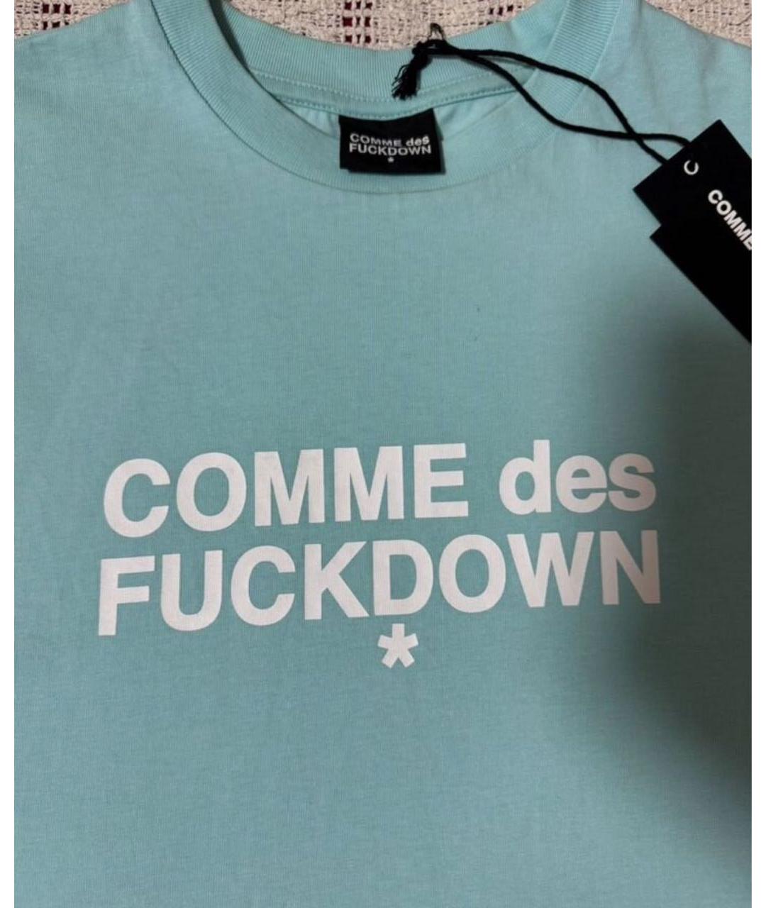 COMME DES GARÇONS Бирюзовая хлопковая футболка, фото 2