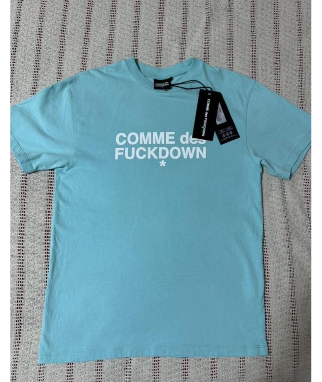 COMME DES GARÇONS Бирюзовая хлопковая футболка, фото 4