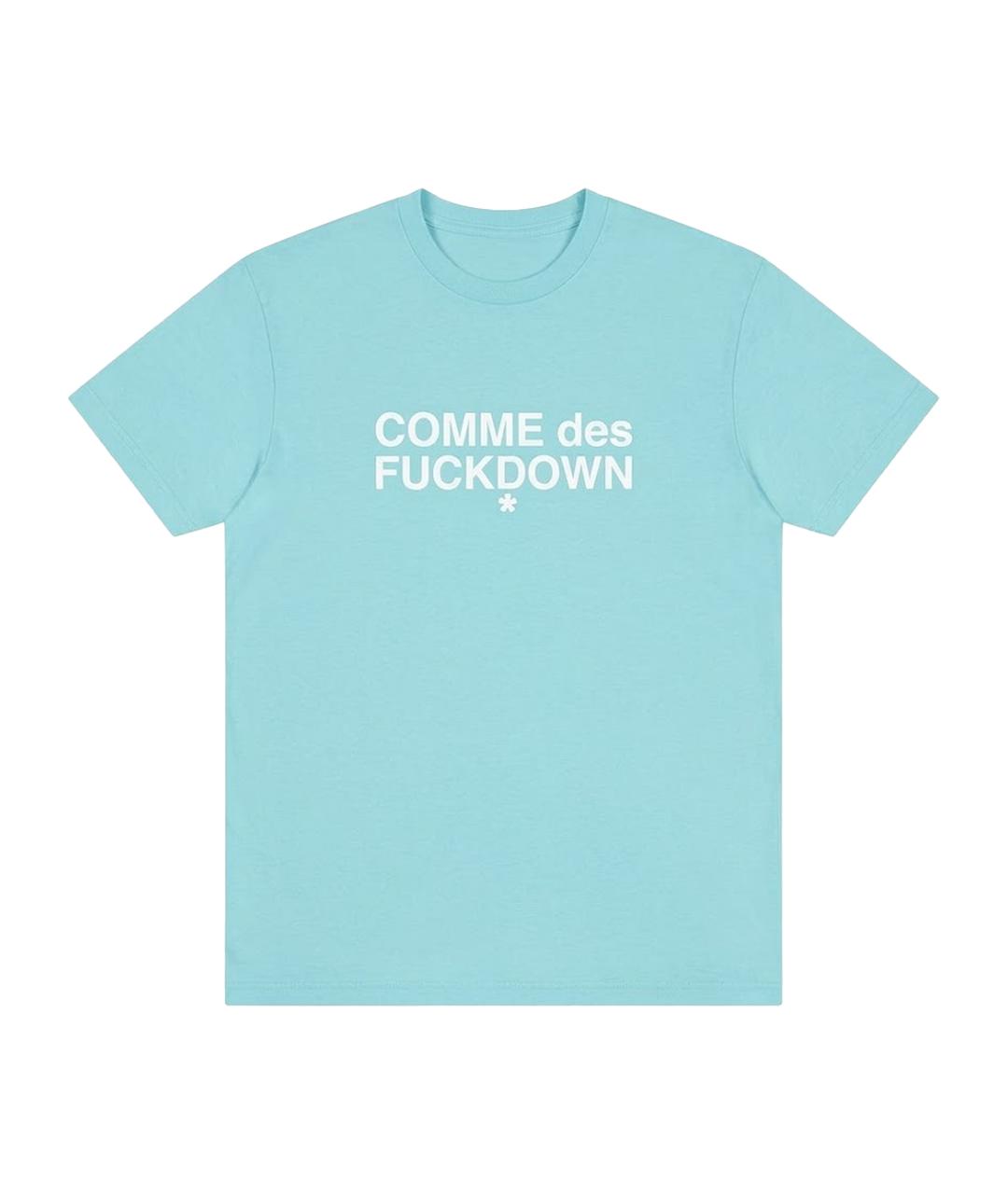 COMME DES GARÇONS Бирюзовая хлопковая футболка, фото 1