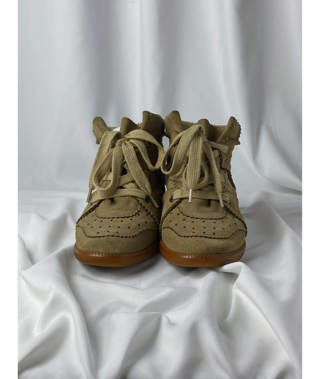 ISABEL MARANT Бежевые замшевые кеды, фото 2