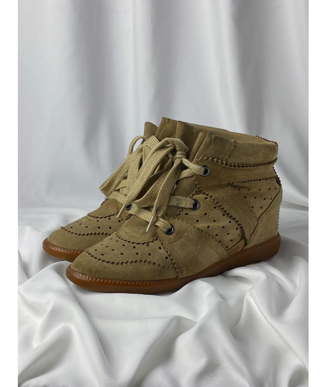 ISABEL MARANT Бежевые замшевые кеды, фото 3