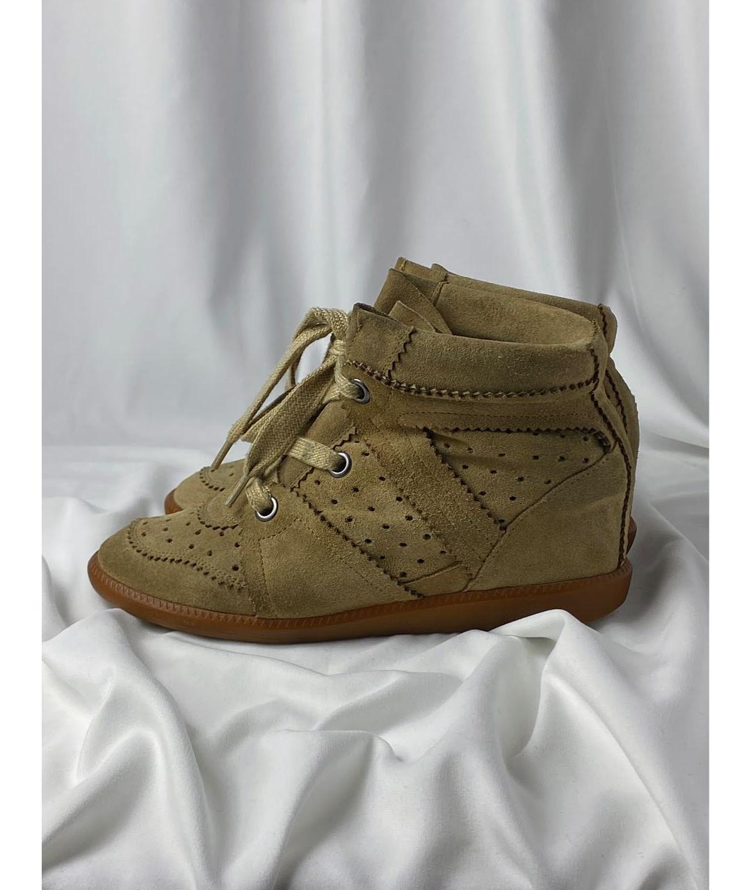 ISABEL MARANT Бежевые замшевые кеды, фото 6