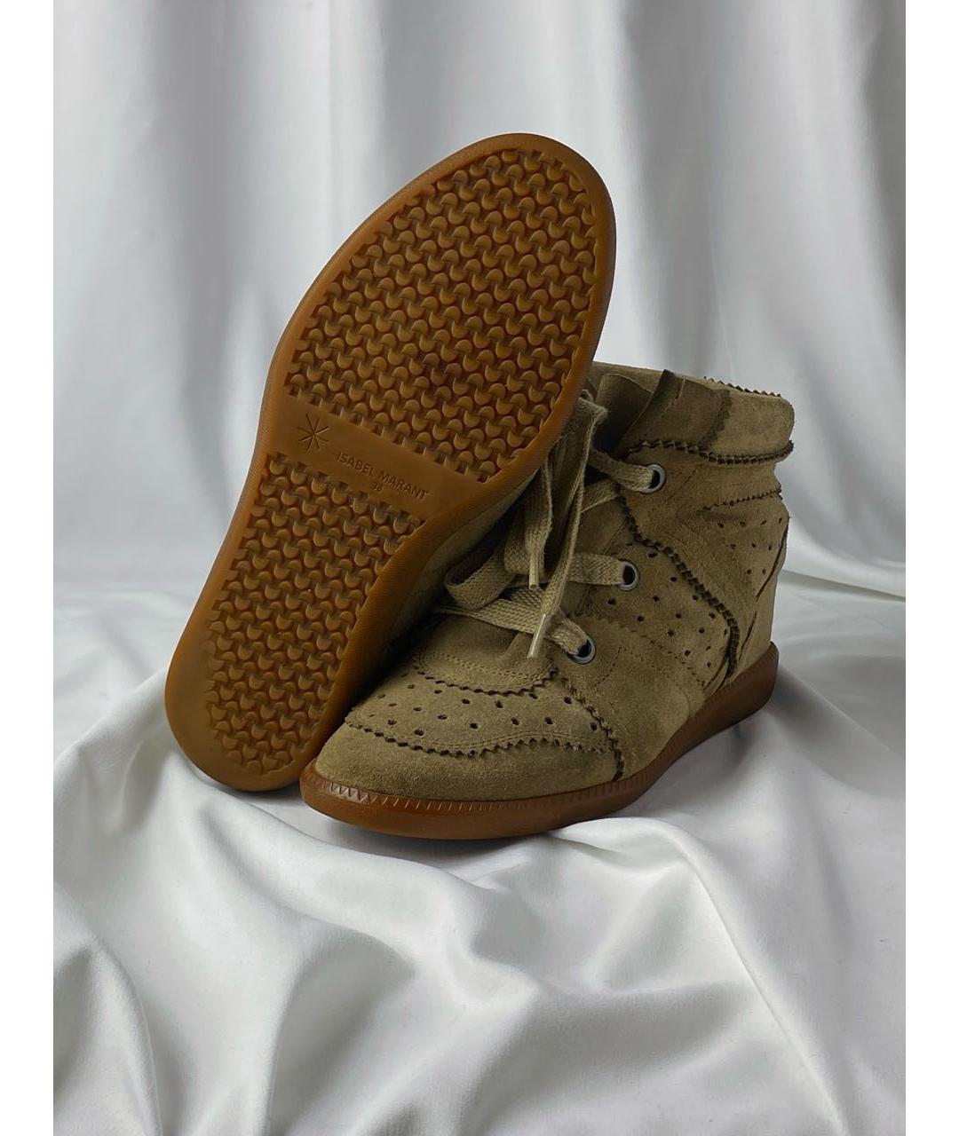 ISABEL MARANT Бежевые замшевые кеды, фото 5