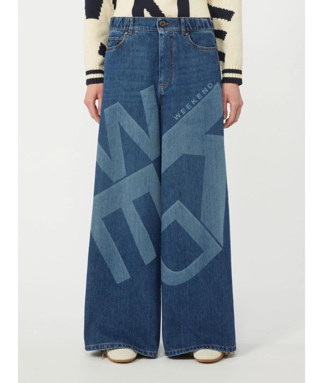 WEEKEND MAX MARA Синие хлопковые прямые джинсы, фото 3