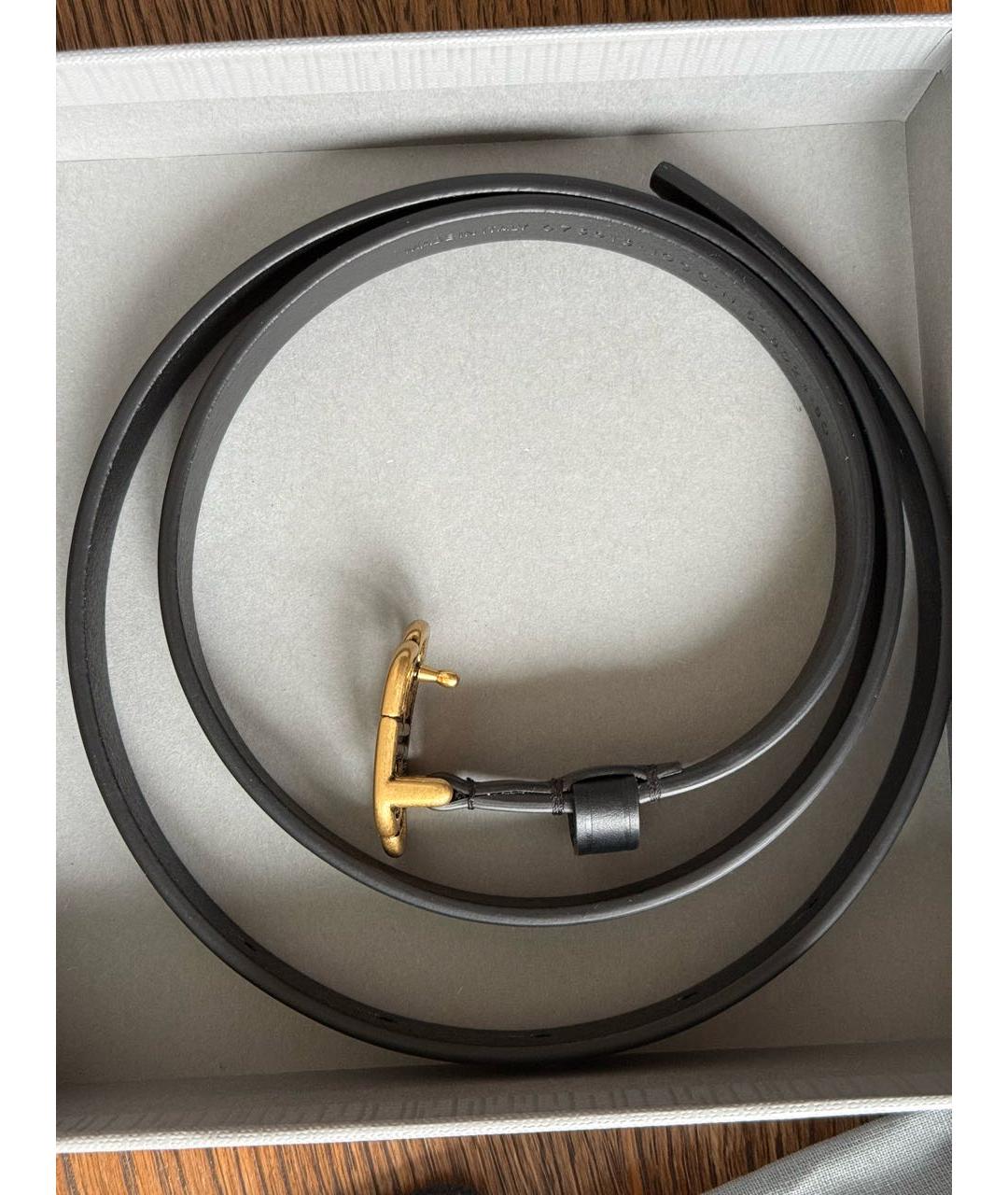 BALENCIAGA Черный кожаный ремень, фото 7