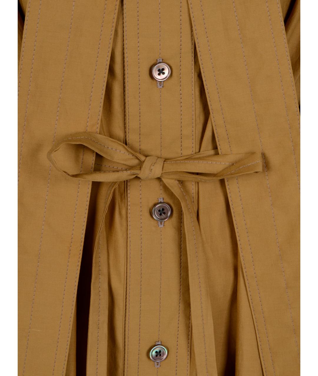 LEMAIRE Горчичное хлопковое повседневное платье, фото 3