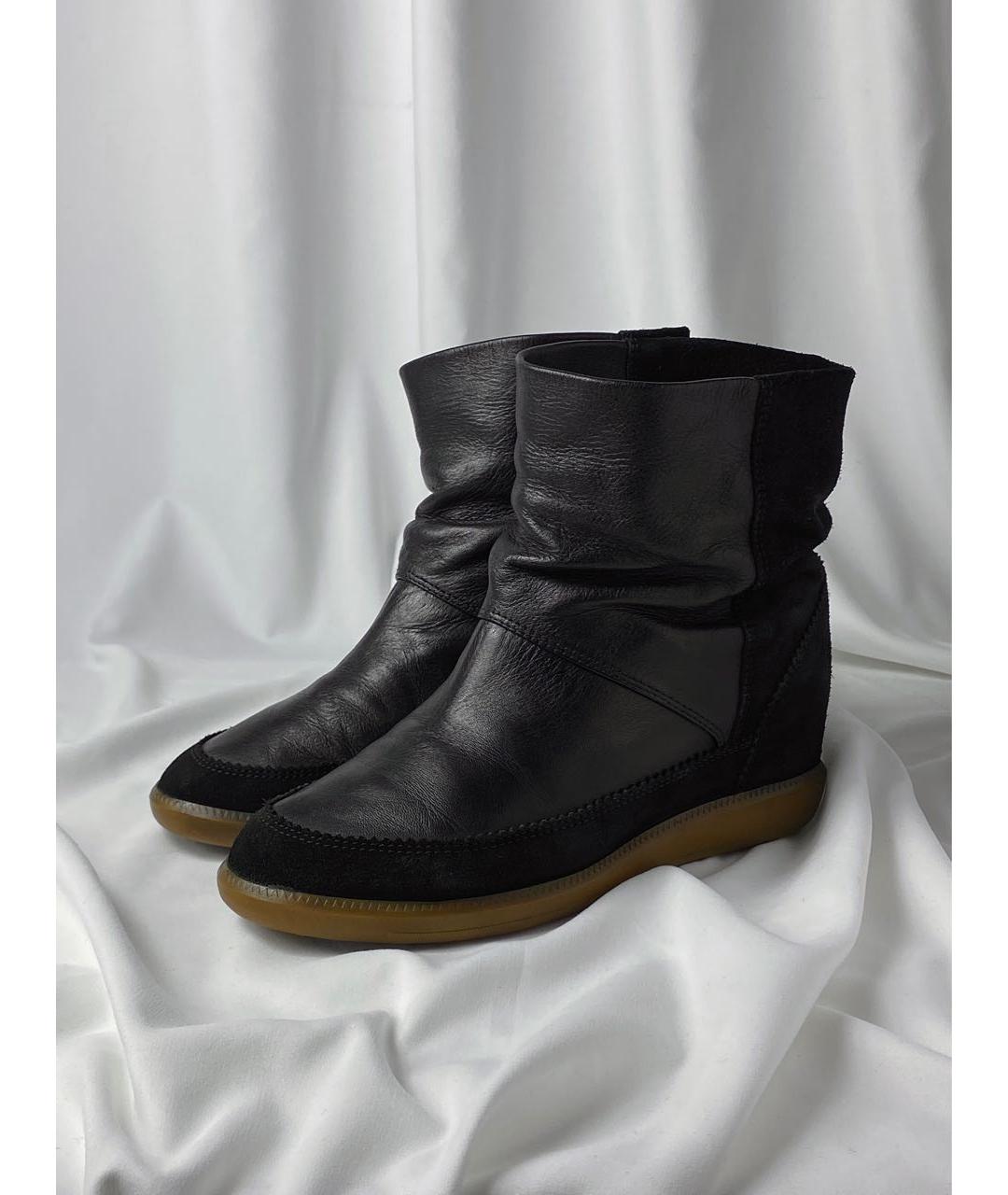 ISABEL MARANT Черные кожаные кеды, фото 3