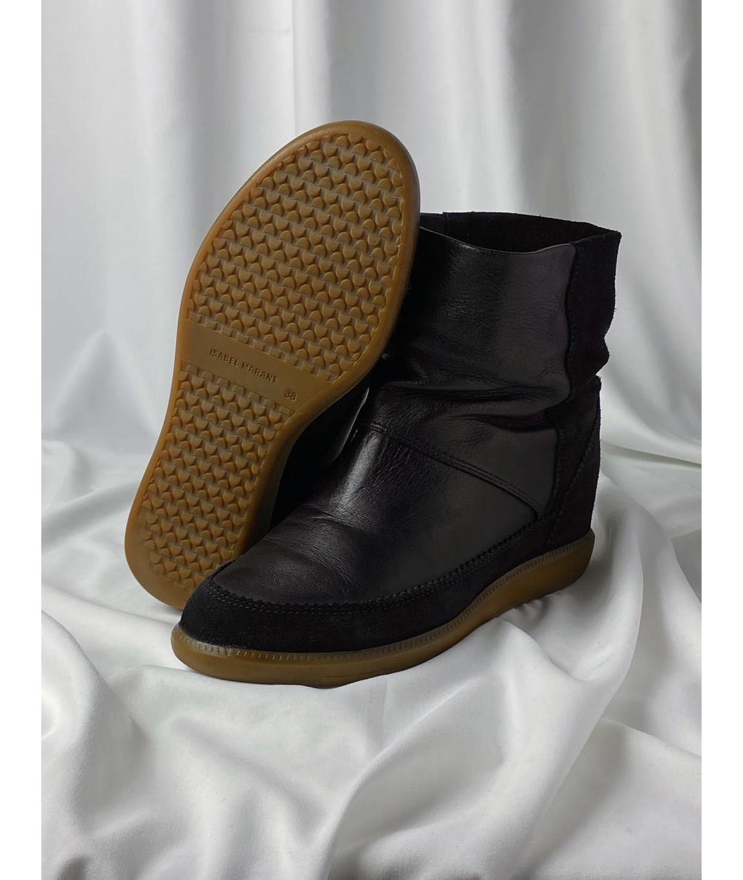 ISABEL MARANT Черные кожаные кеды, фото 5