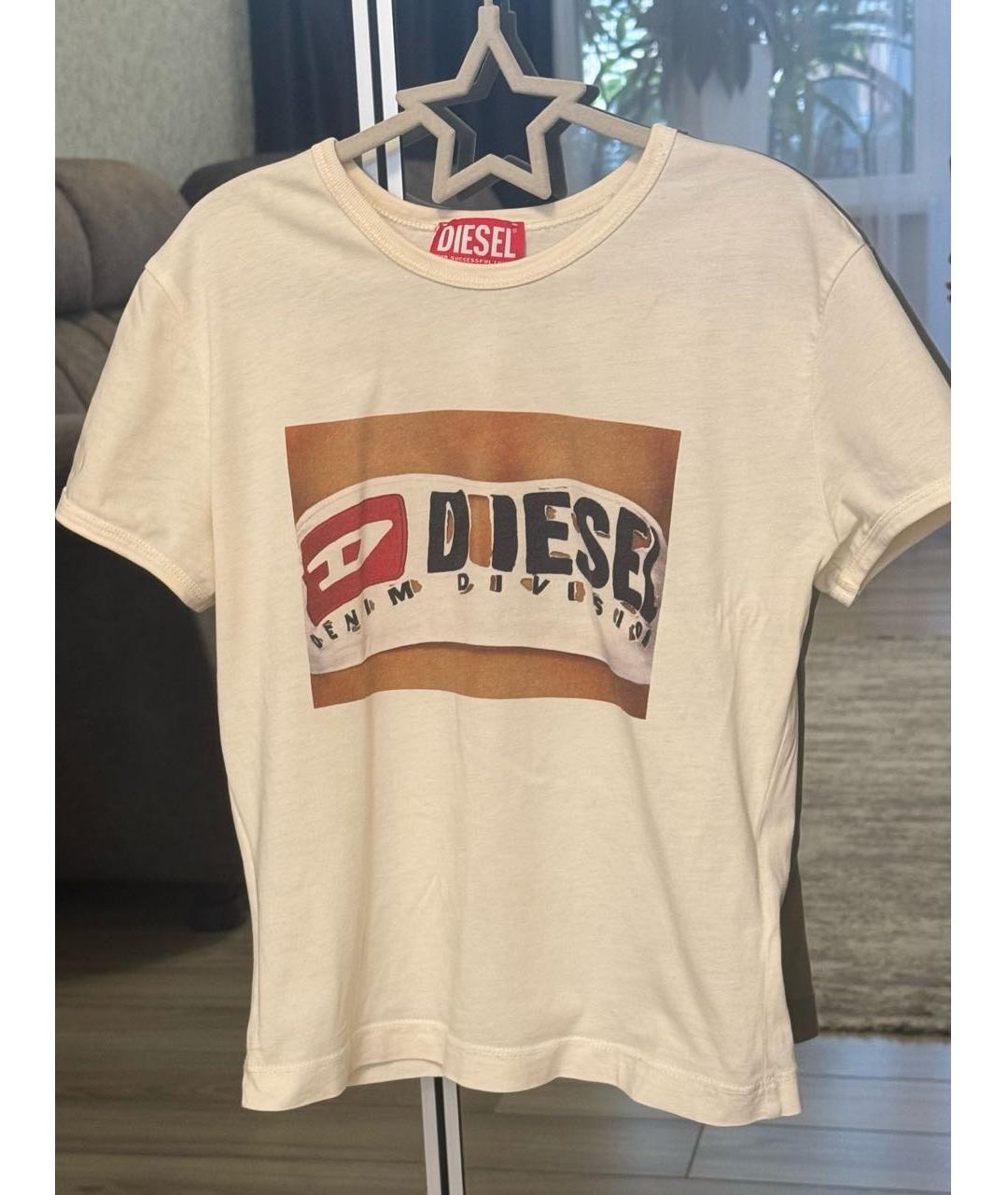 DIESEL Белая хлопковая футболка, фото 4