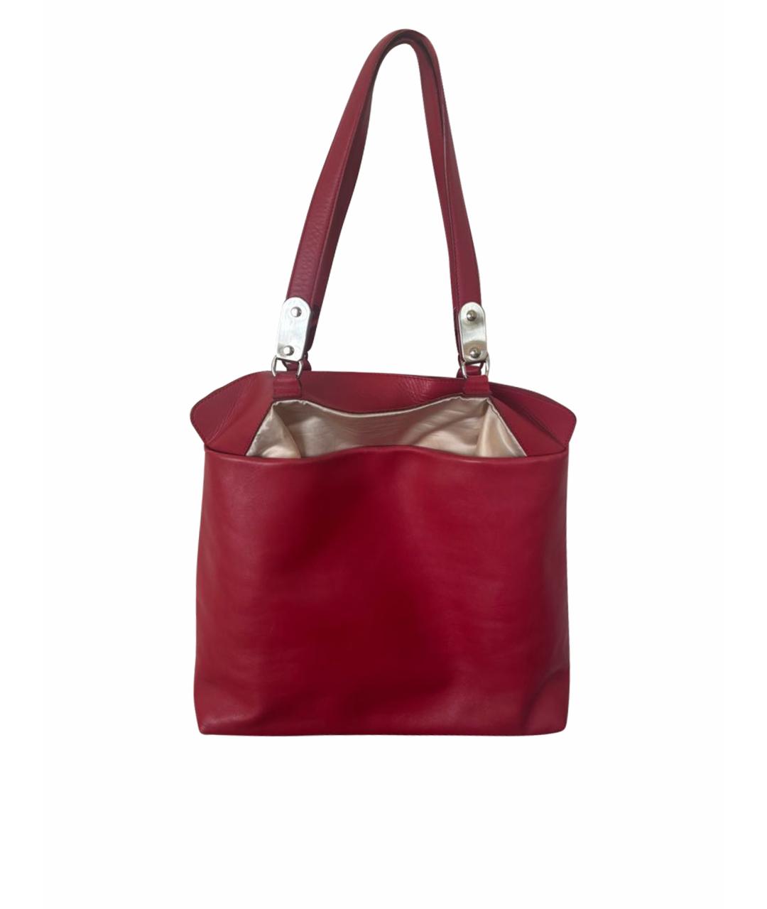 MAISON MARGIELA Красная кожаная сумка тоут, фото 1