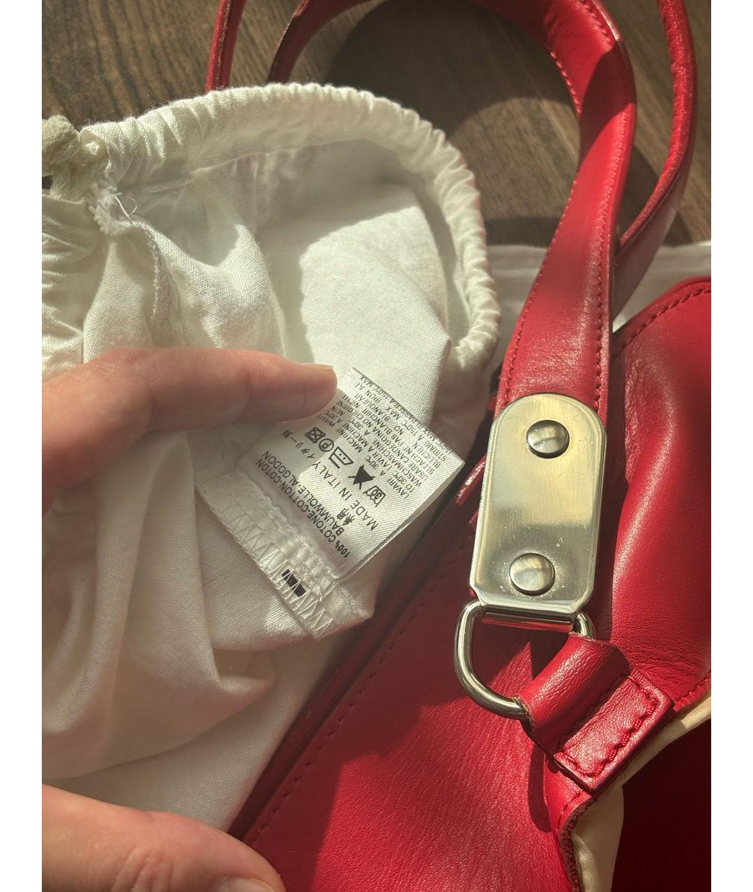 MAISON MARGIELA Красная кожаная сумка тоут, фото 7