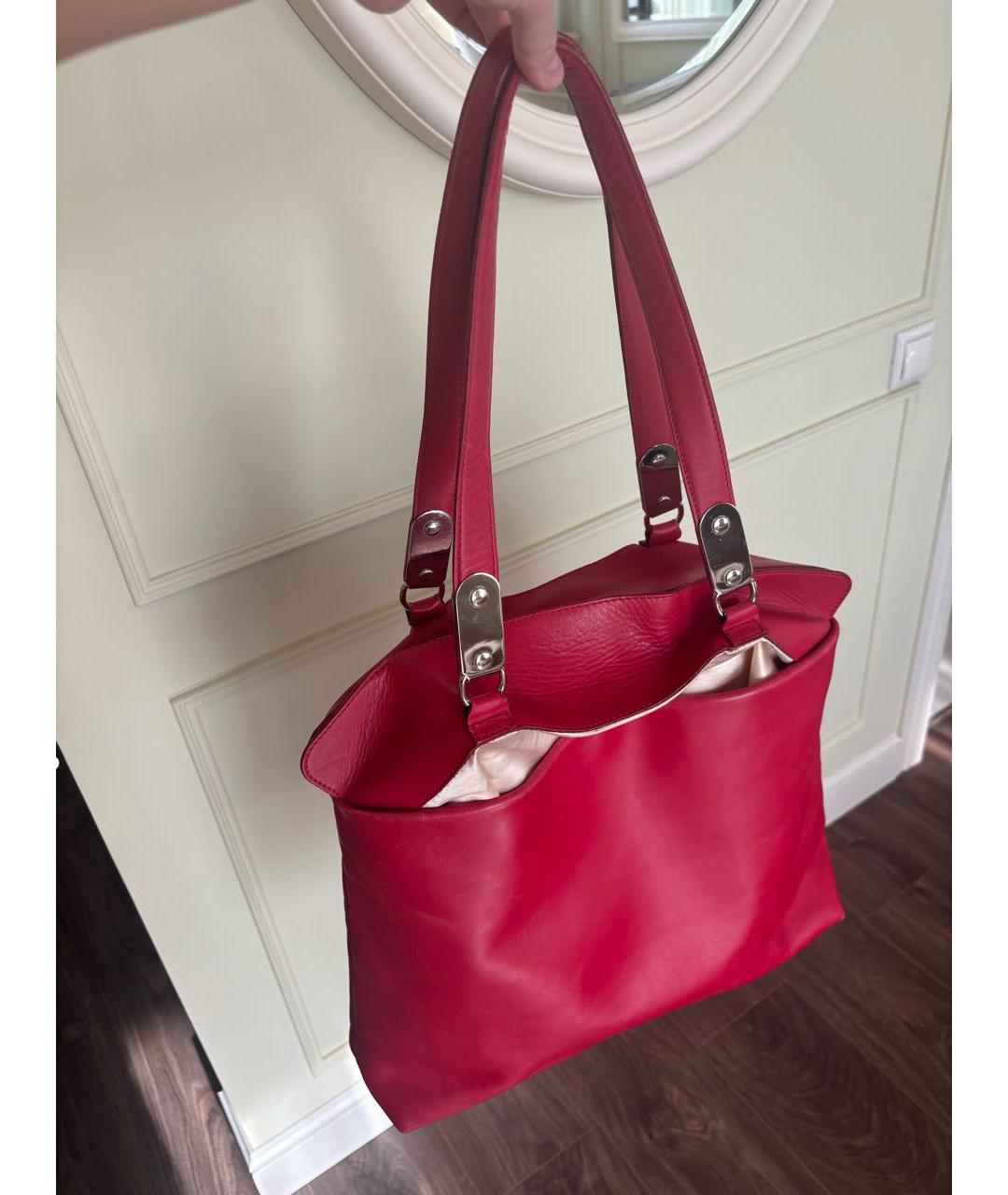 MAISON MARGIELA Красная кожаная сумка тоут, фото 8