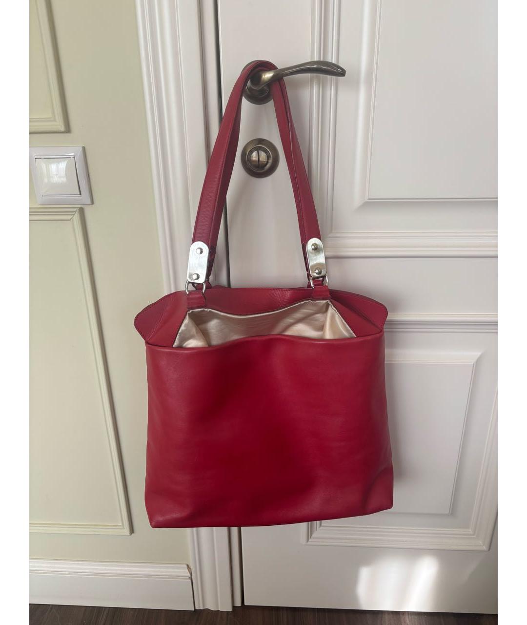 MAISON MARGIELA Красная кожаная сумка тоут, фото 9