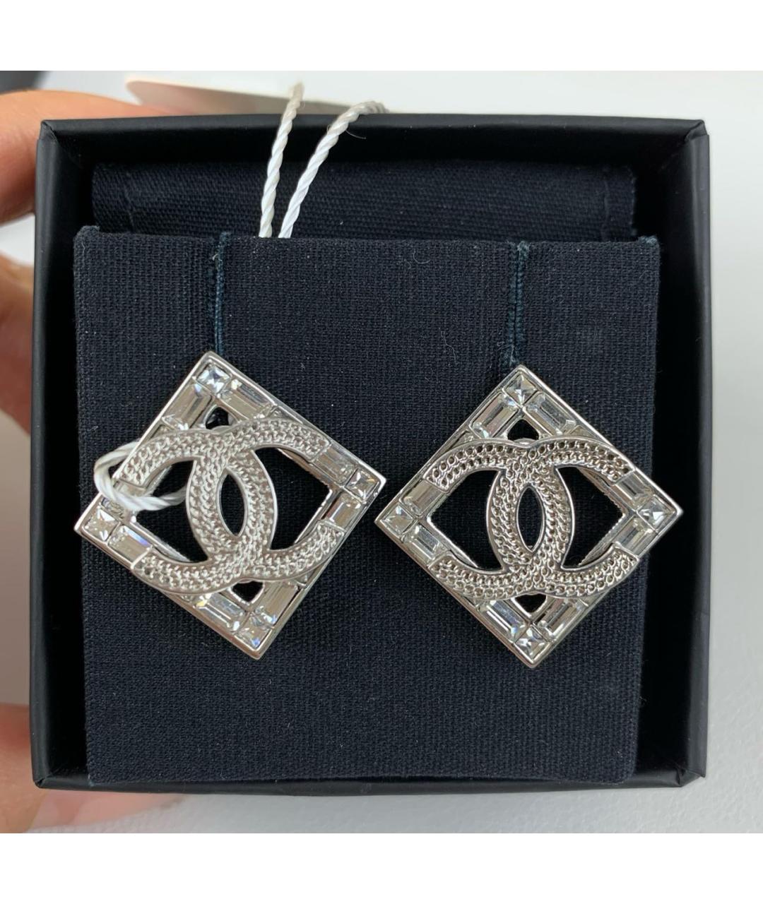 CHANEL Серебряные металлические серьги, фото 4