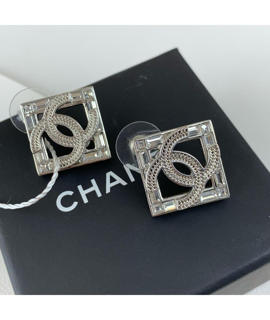 CHANEL Серебряные металлические серьги, фото 2