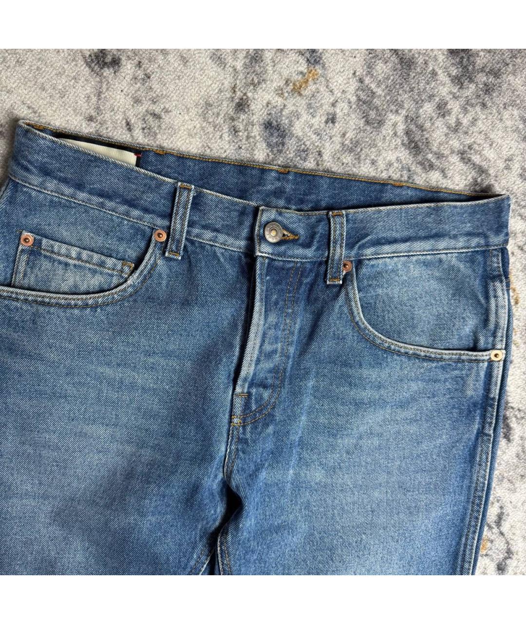 GUCCI Синие хлопковые джинсы, фото 3