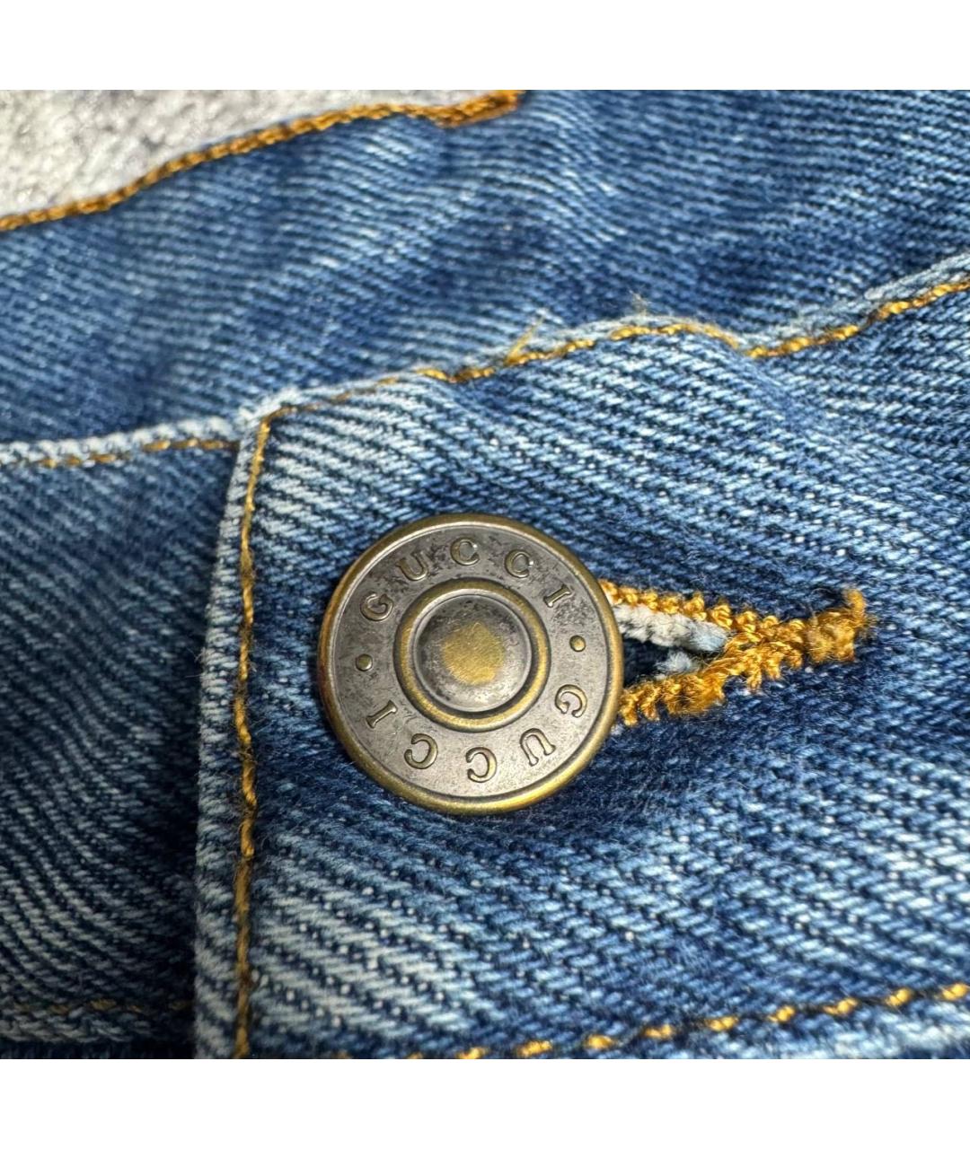 GUCCI Синие хлопковые джинсы, фото 6