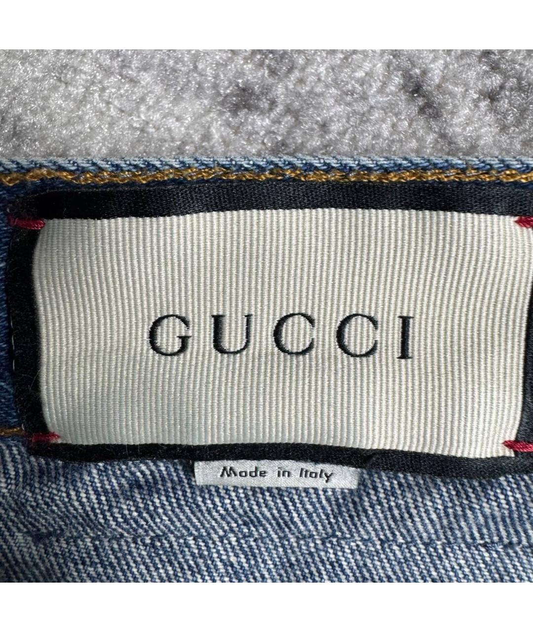 GUCCI Синие хлопковые джинсы, фото 8