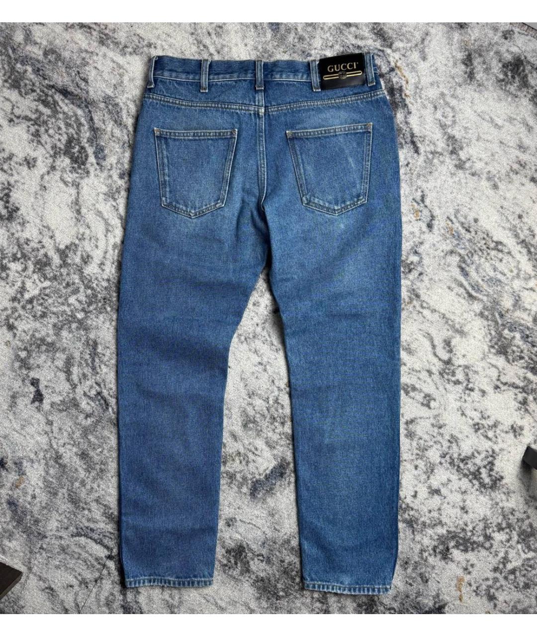 GUCCI Синие хлопковые джинсы, фото 2