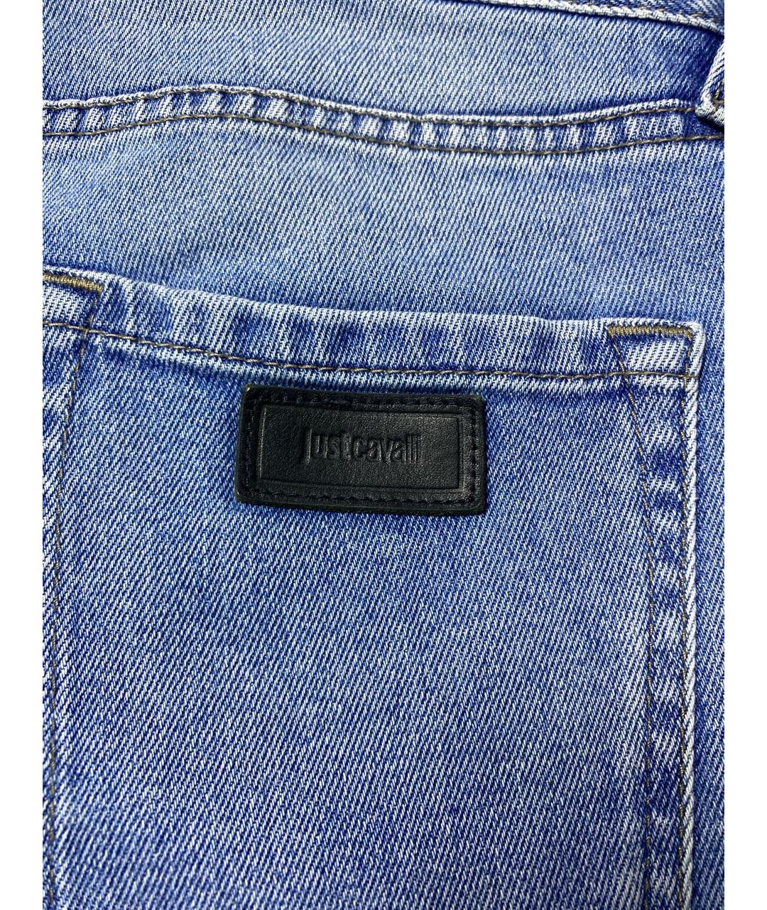 JUST CAVALLI Синие хлопко-эластановые джинсы скинни, фото 5