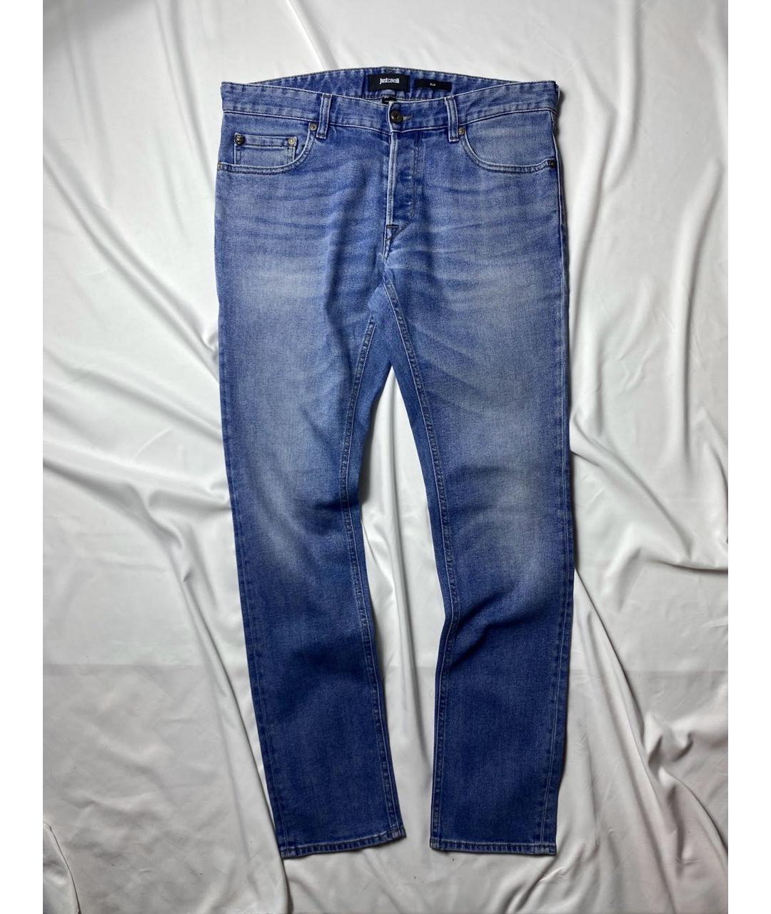 JUST CAVALLI Синие хлопко-эластановые джинсы скинни, фото 6
