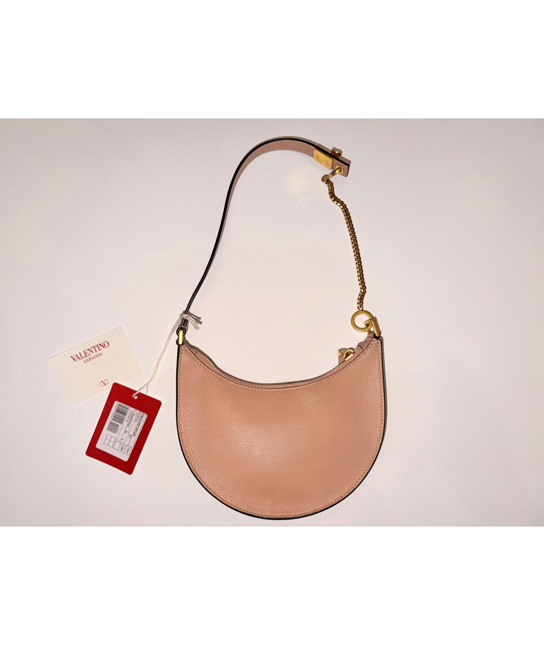 VALENTINO Бежевая кожаная сумка через плечо, фото 3
