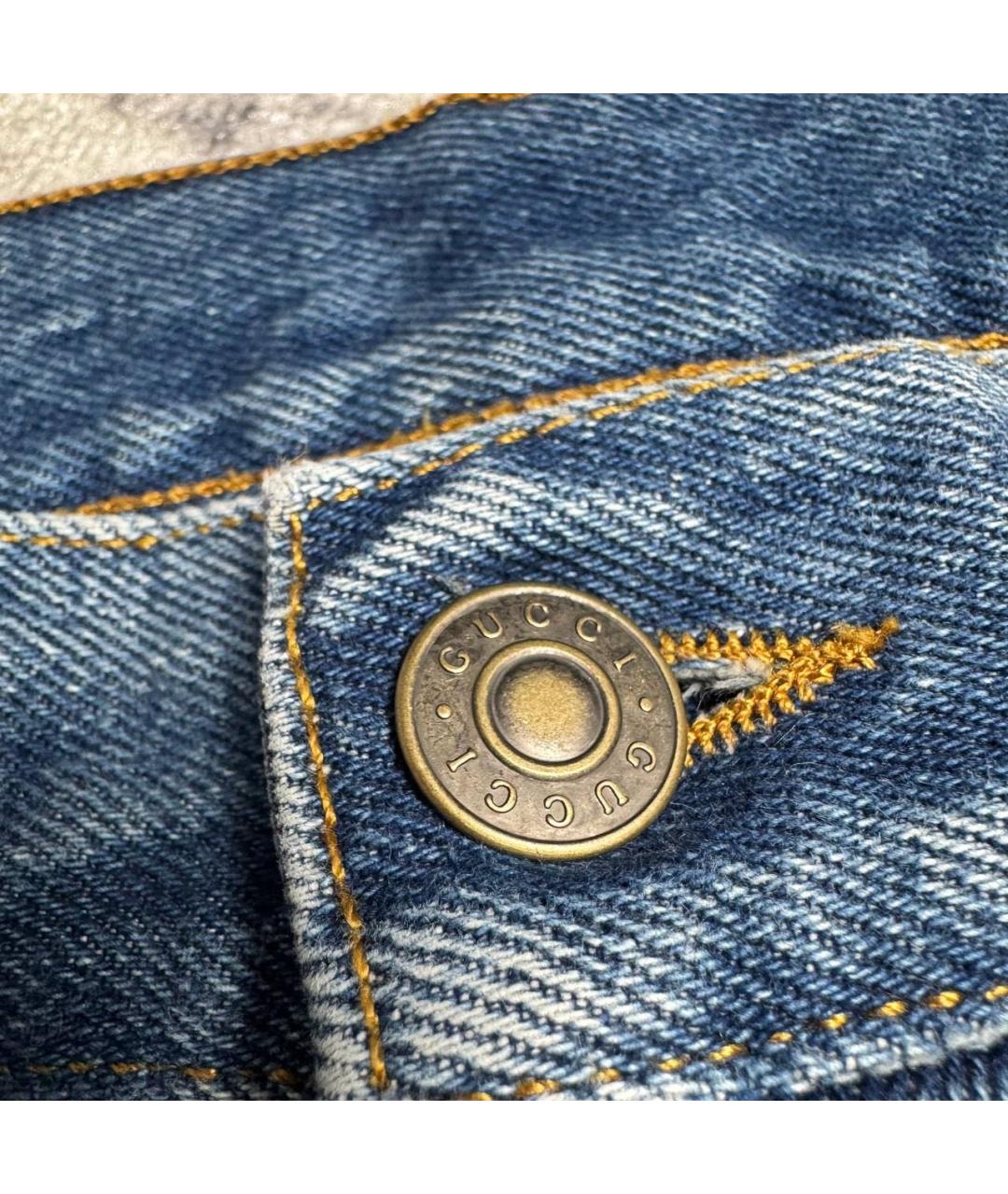 GUCCI Синие хлопковые джинсы, фото 5