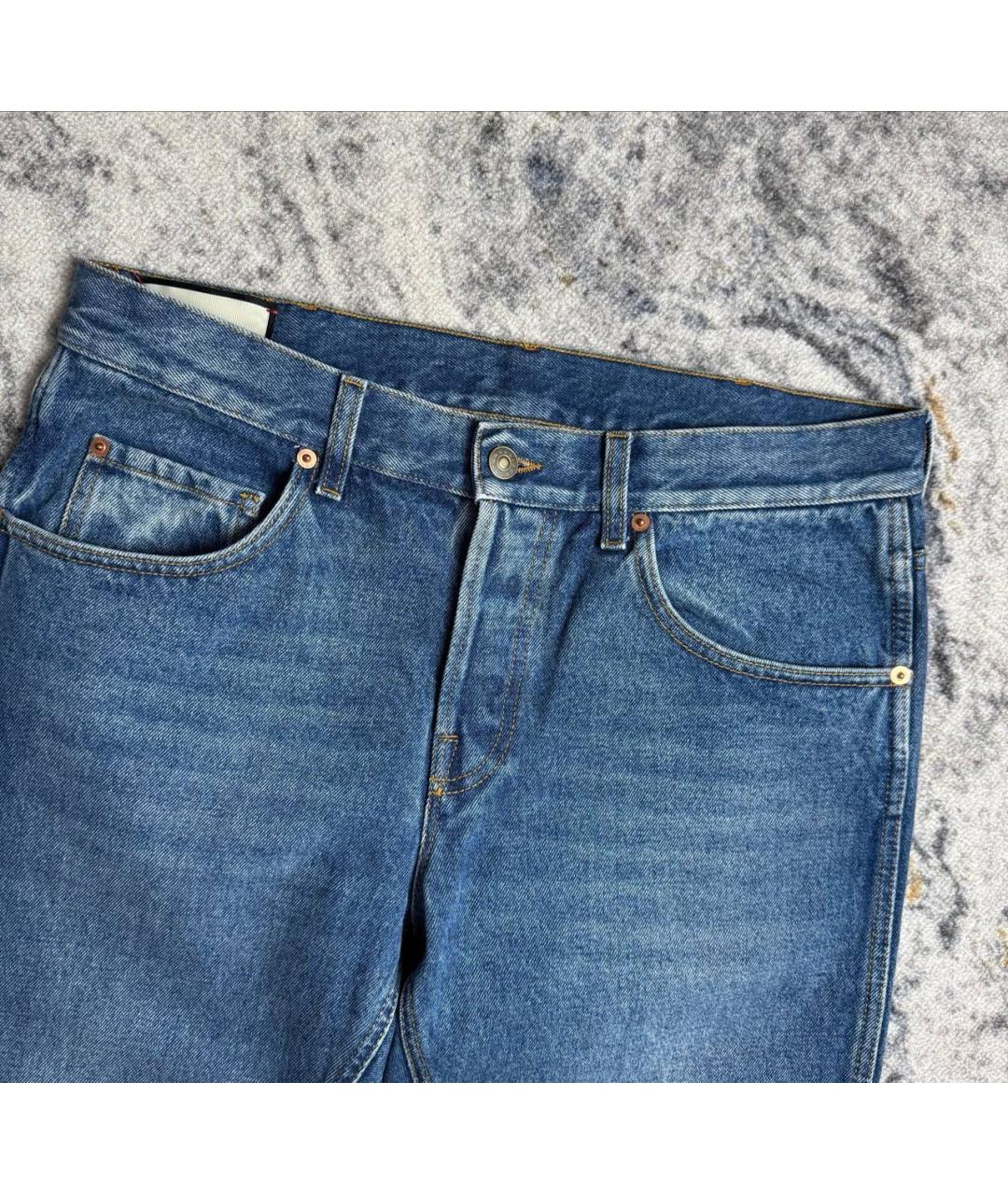 GUCCI Синие хлопковые джинсы, фото 4