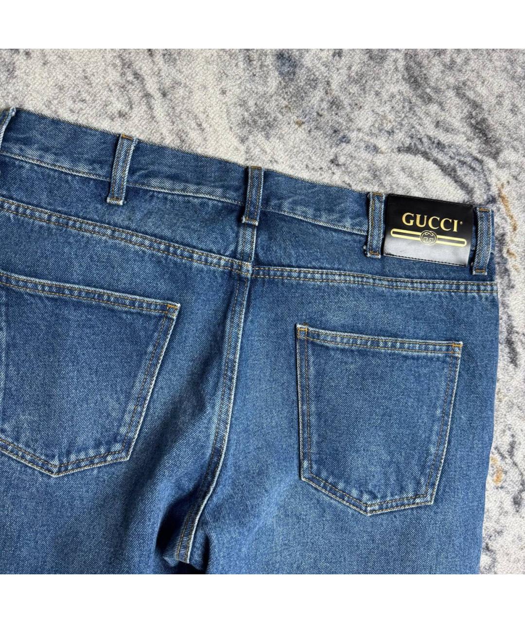 GUCCI Синие хлопковые джинсы, фото 3