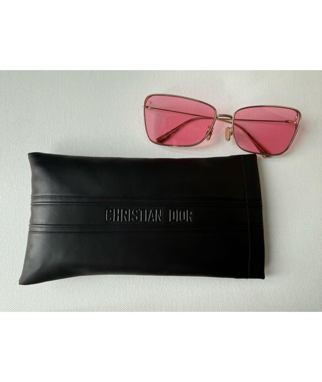 CHRISTIAN DIOR Розовые металлические солнцезащитные очки, фото 3
