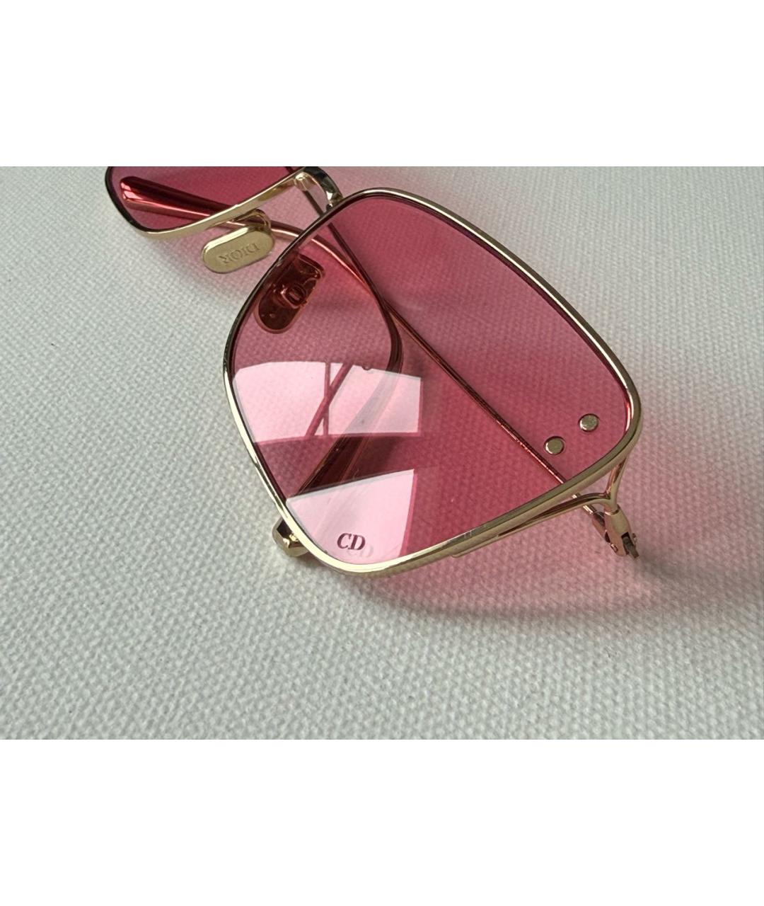 CHRISTIAN DIOR Розовые металлические солнцезащитные очки, фото 2