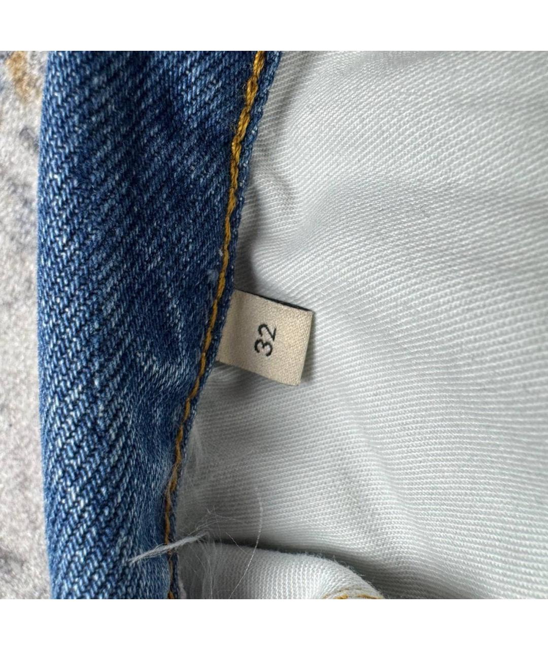 GUCCI Синие хлопковые прямые джинсы, фото 5