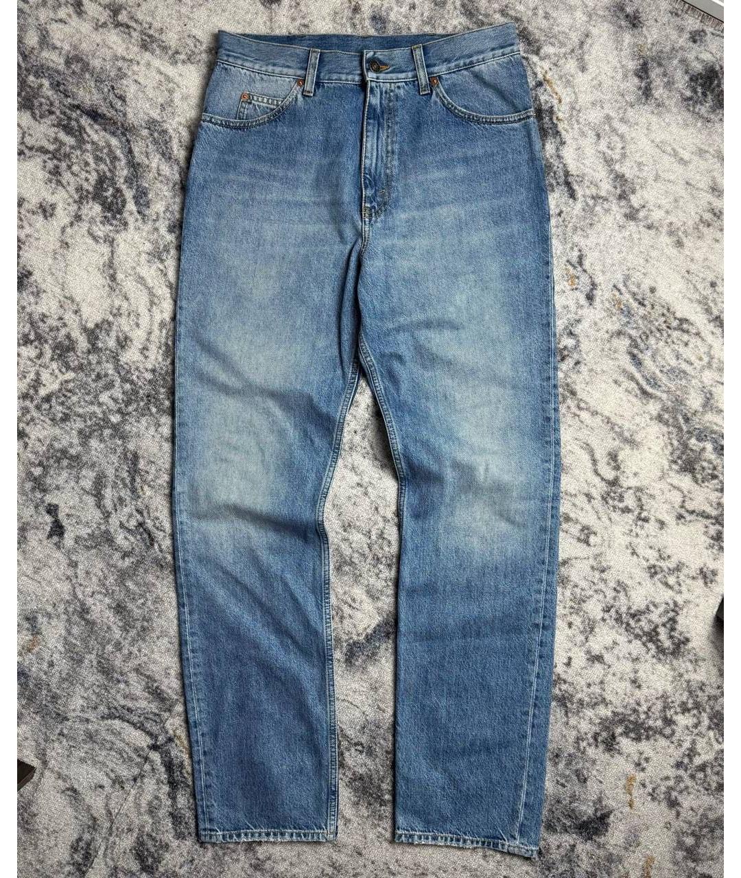 GUCCI Синие хлопковые прямые джинсы, фото 9