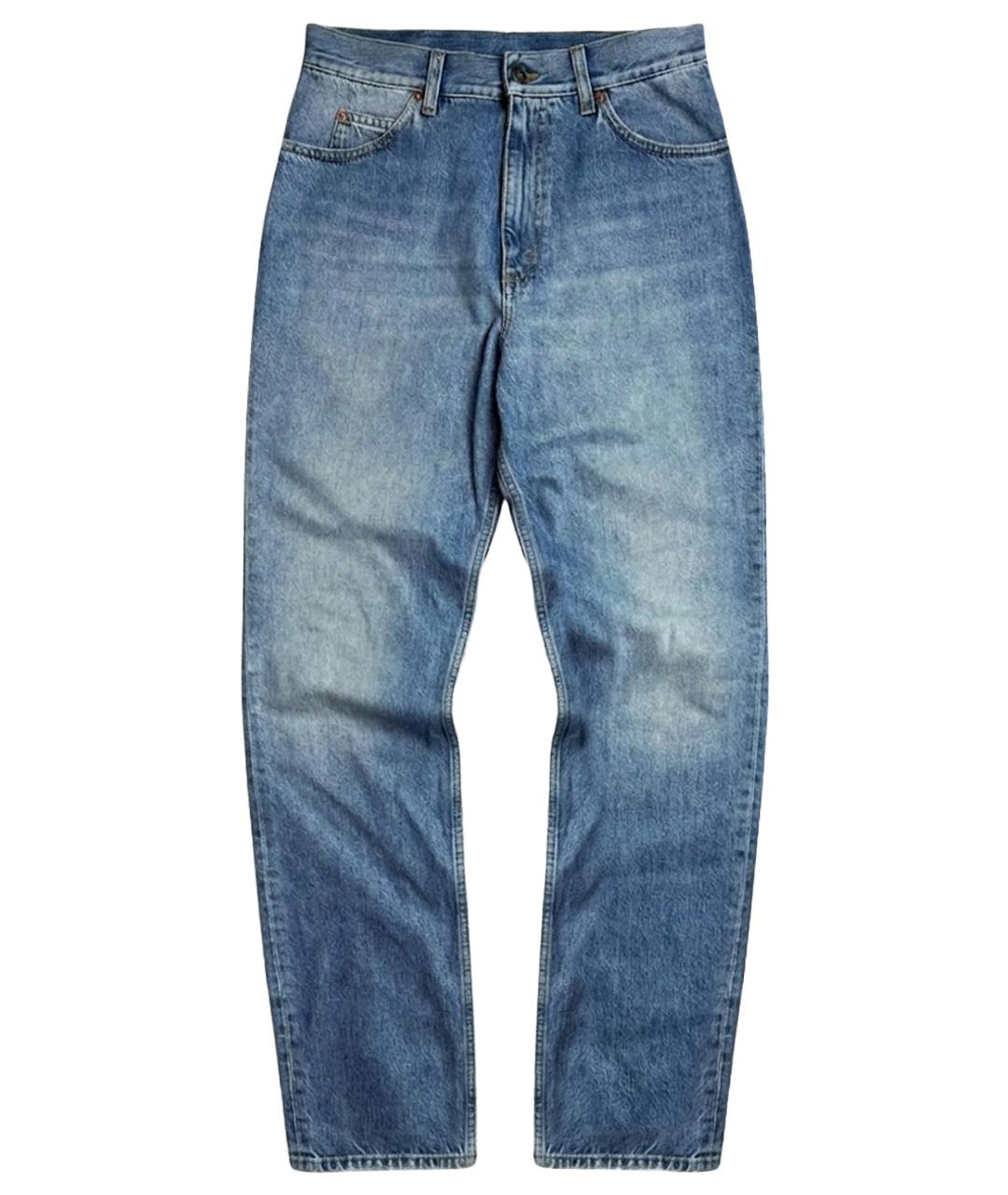 GUCCI Синие хлопковые прямые джинсы, фото 1