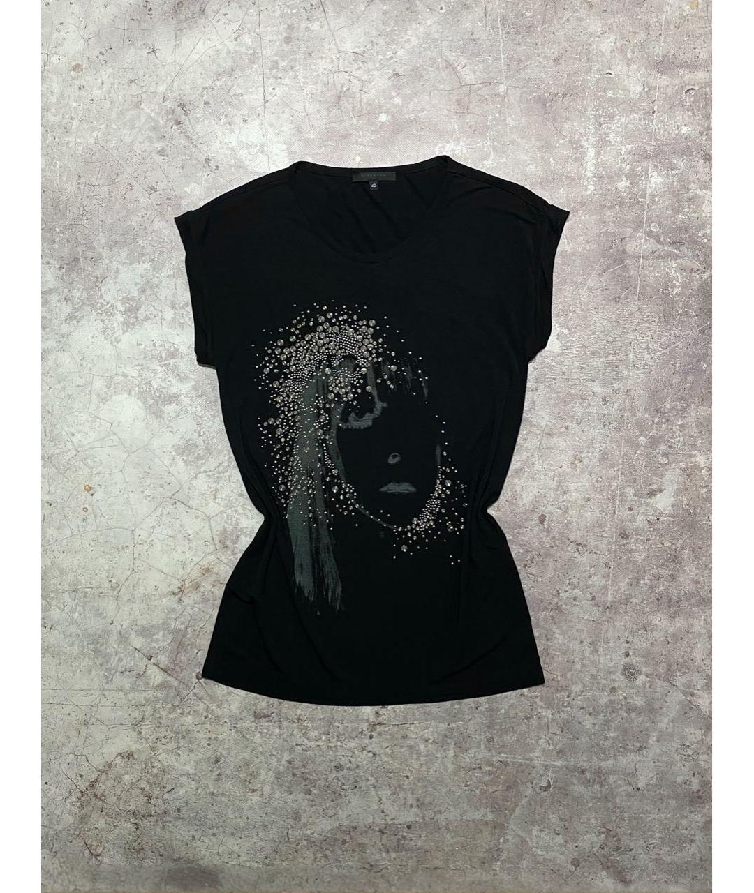 JOHN RICHMOND Черная вискозная майка, фото 5