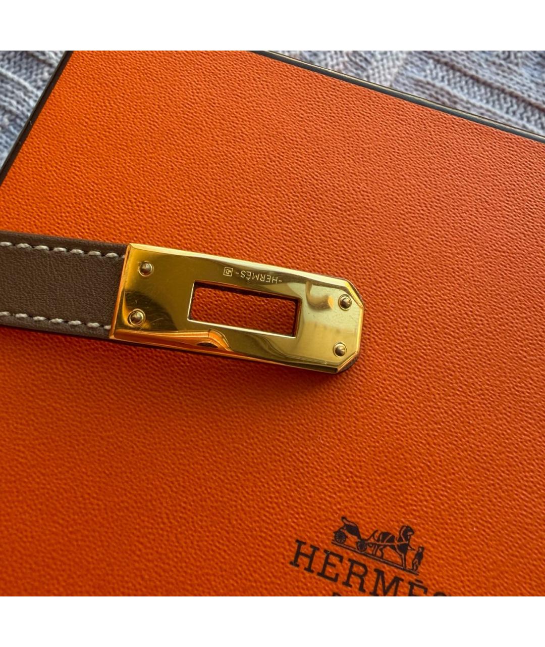 HERMES Бежевый кожаный браслет, фото 4