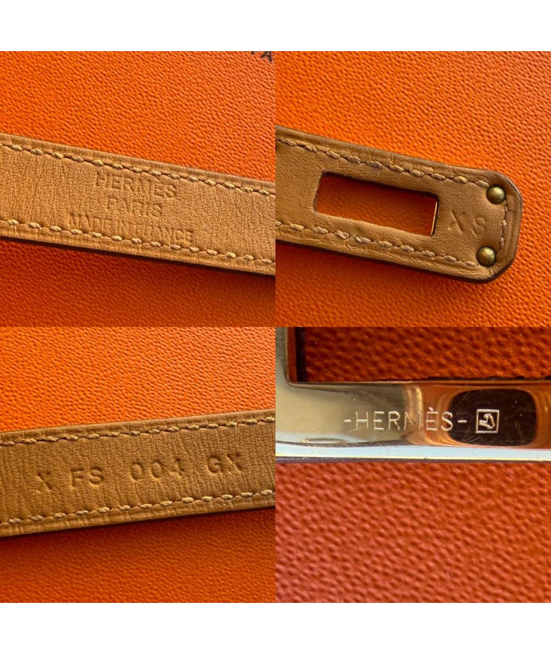 HERMES Бежевый кожаный браслет, фото 6
