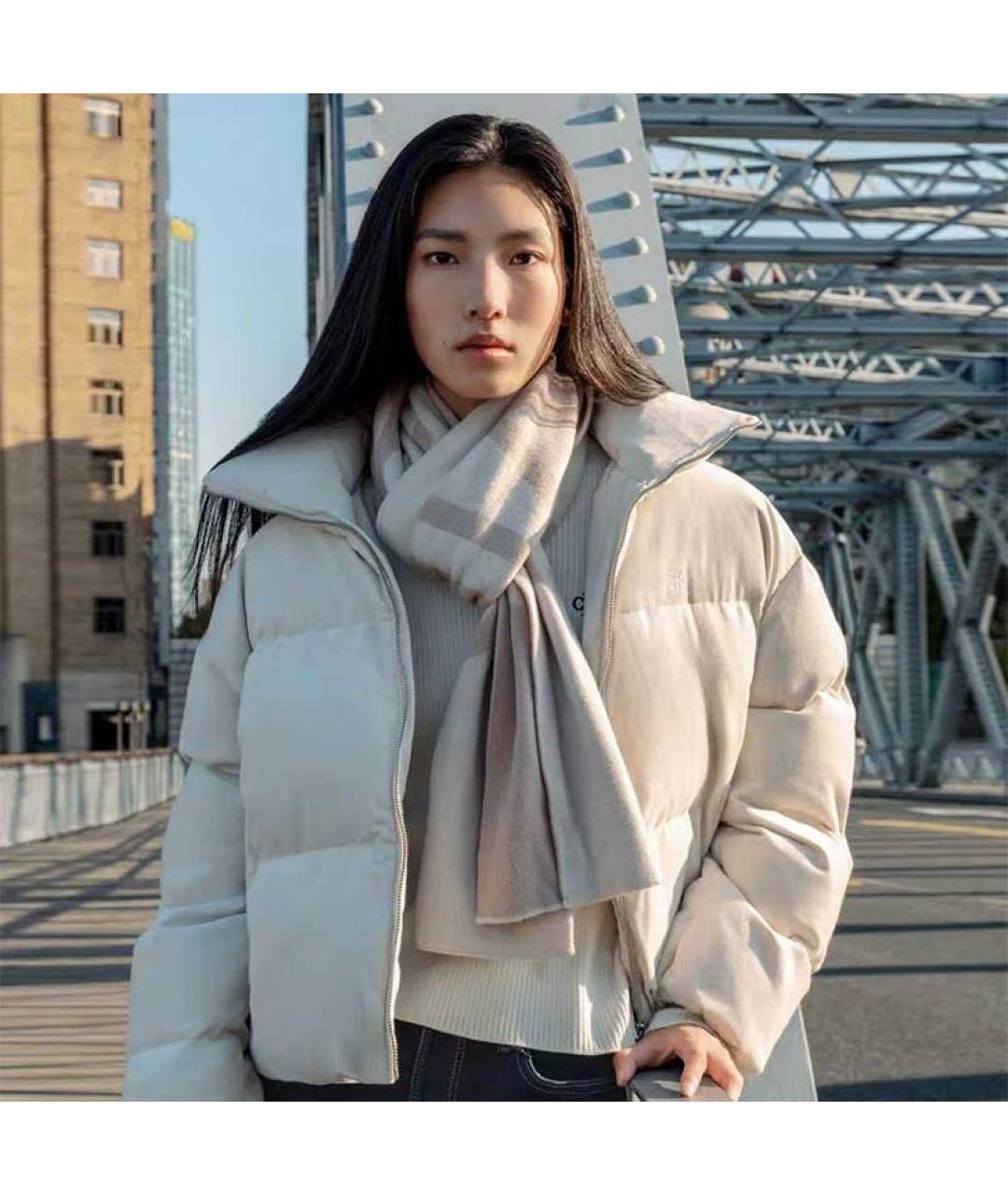 CALVIN KLEIN Бежевая полиэстеровая куртка, фото 4