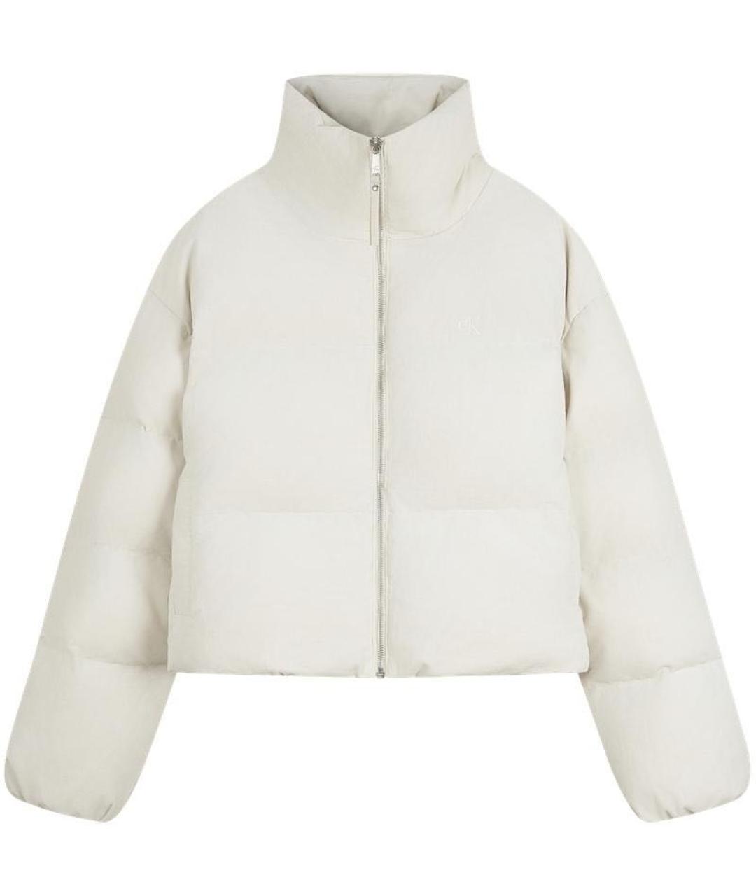 CALVIN KLEIN Бежевая полиэстеровая куртка, фото 7