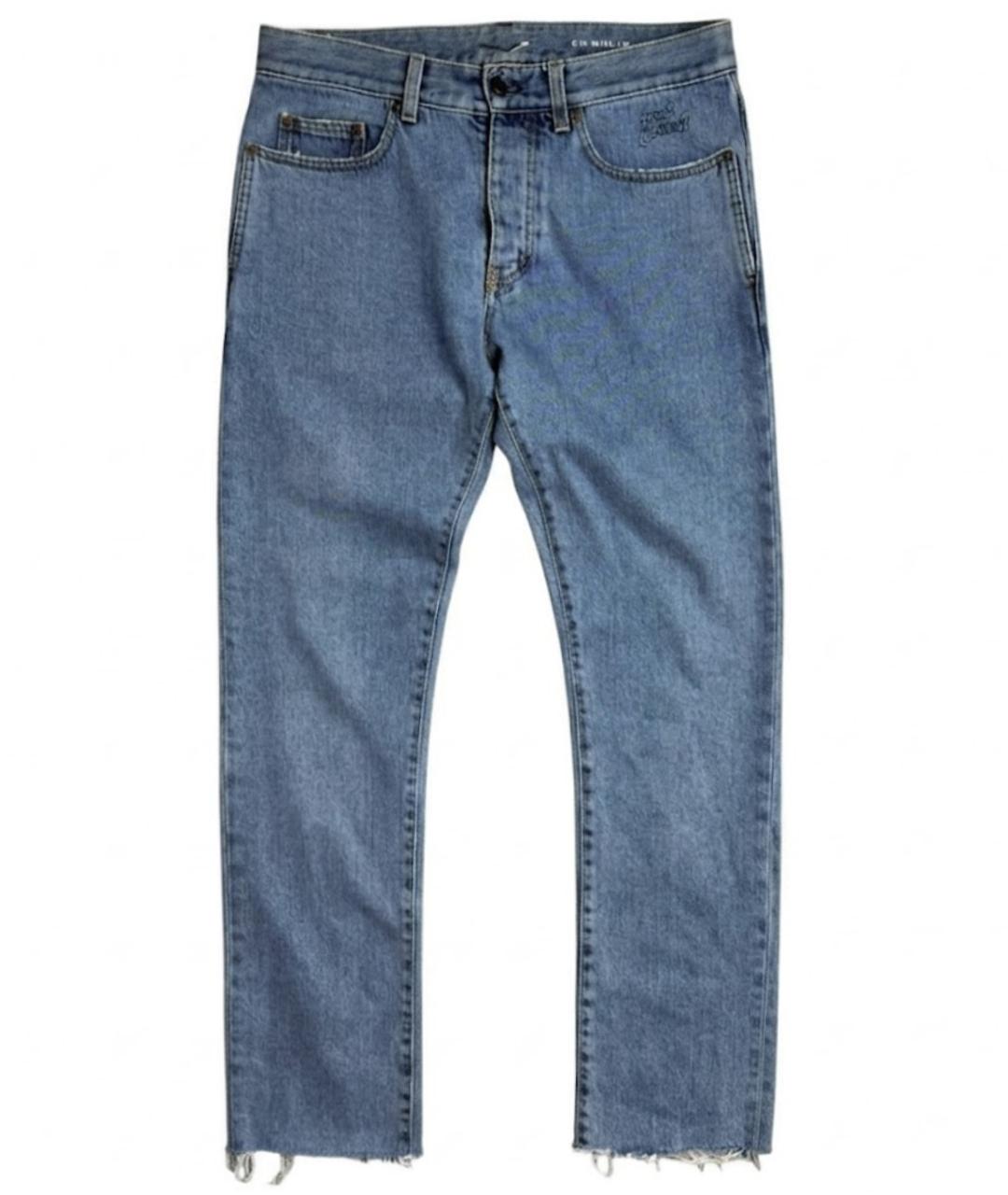 SAINT LAURENT Голубые хлопковые джинсы, фото 1