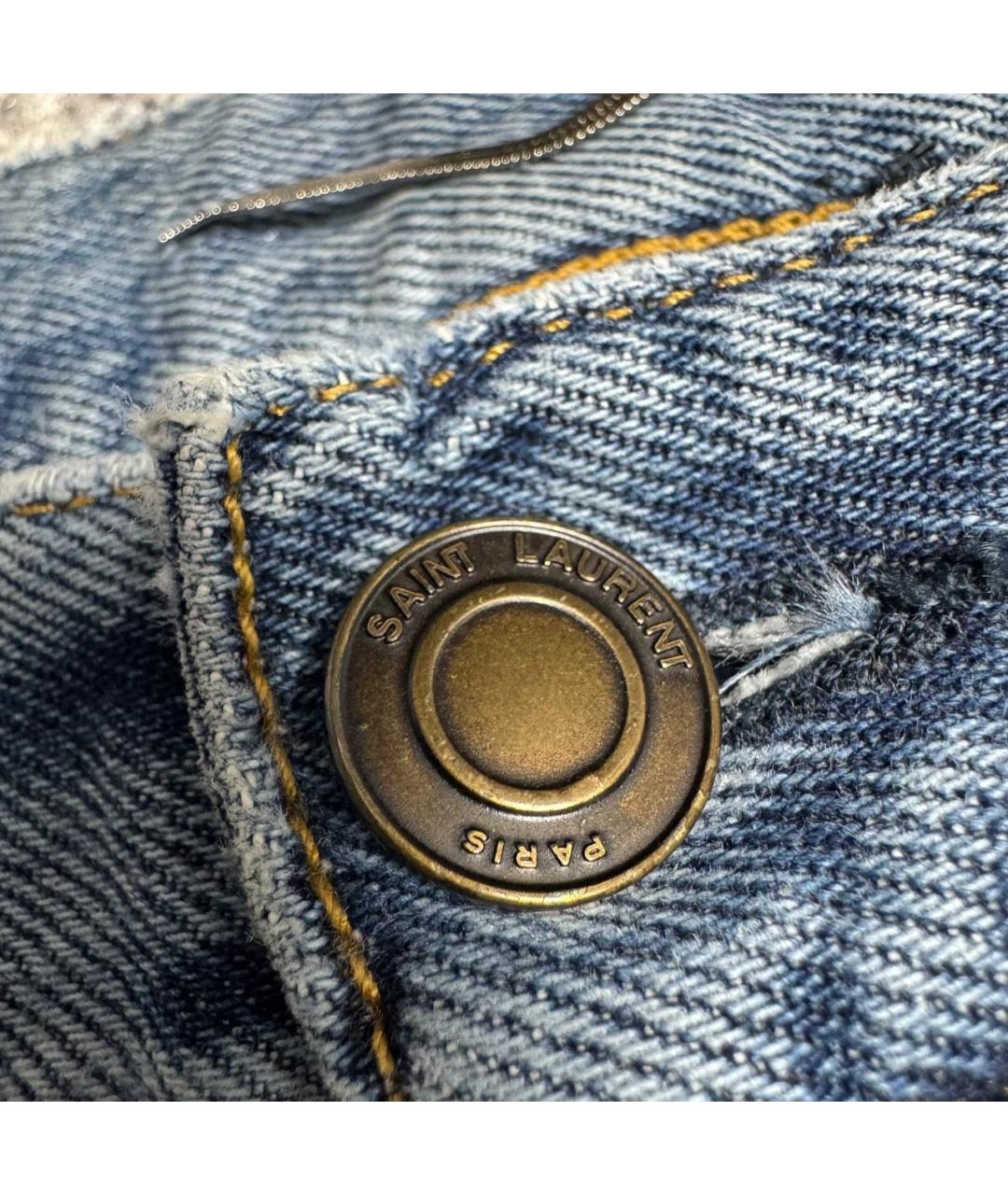 SAINT LAURENT Голубые хлопковые джинсы, фото 4