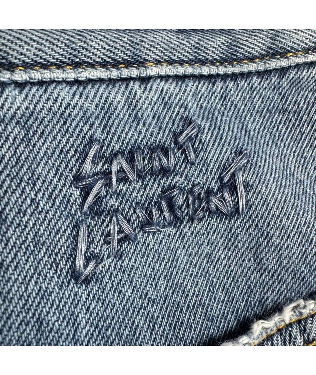 SAINT LAURENT Голубые хлопковые джинсы, фото 3