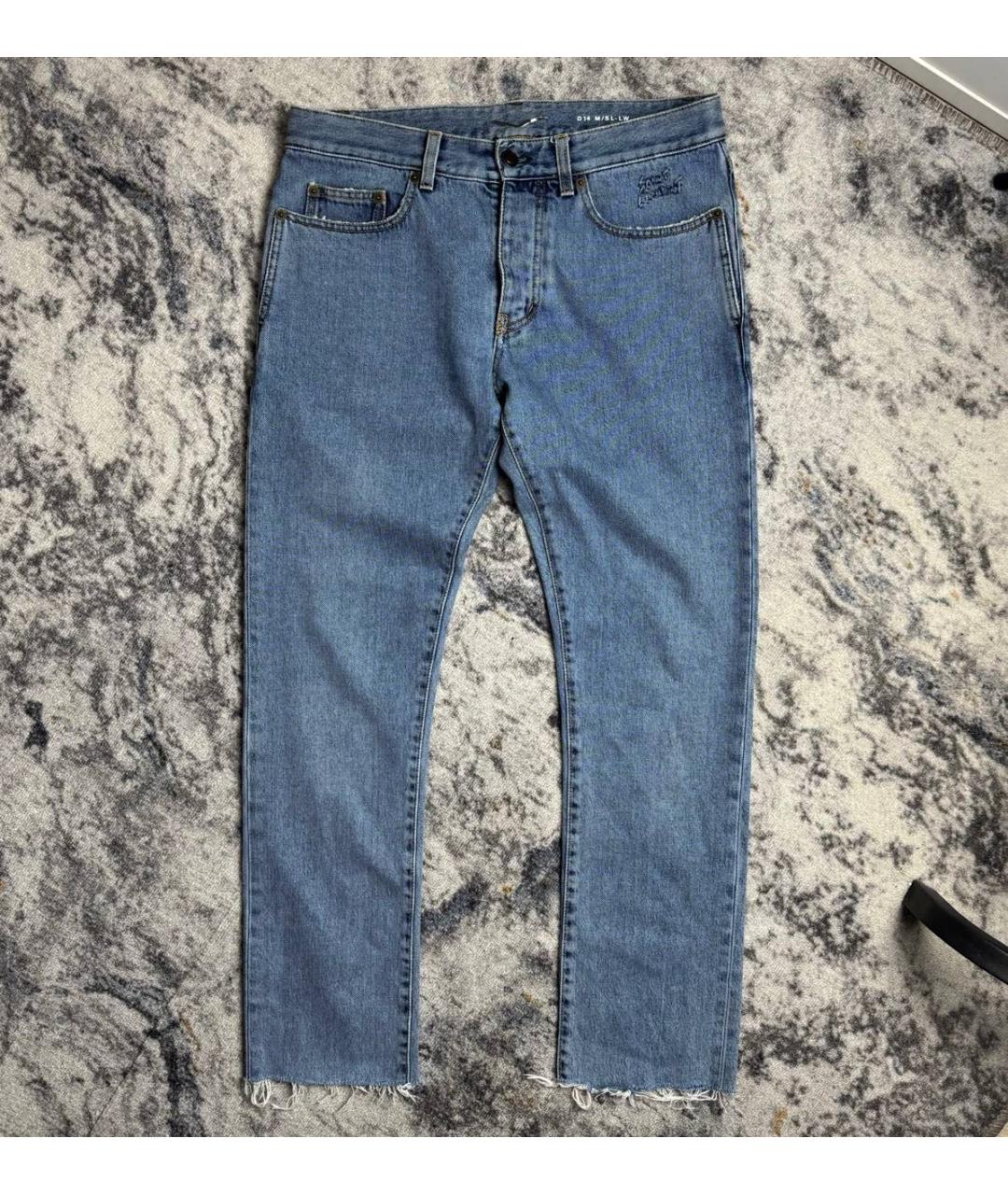 SAINT LAURENT Голубые хлопковые джинсы, фото 6