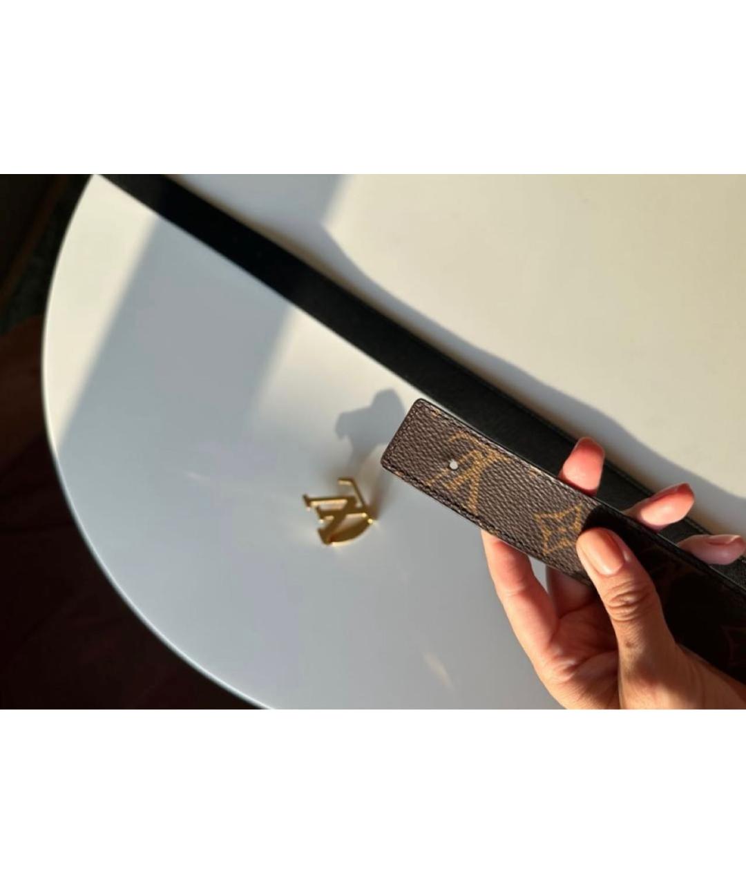 LOUIS VUITTON Черный кожаный ремень, фото 4